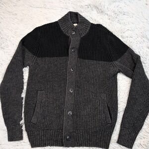 Converse Sweater Mens S‎ Gray  Cardigan Pockets Casual Comfort Preppy Soft